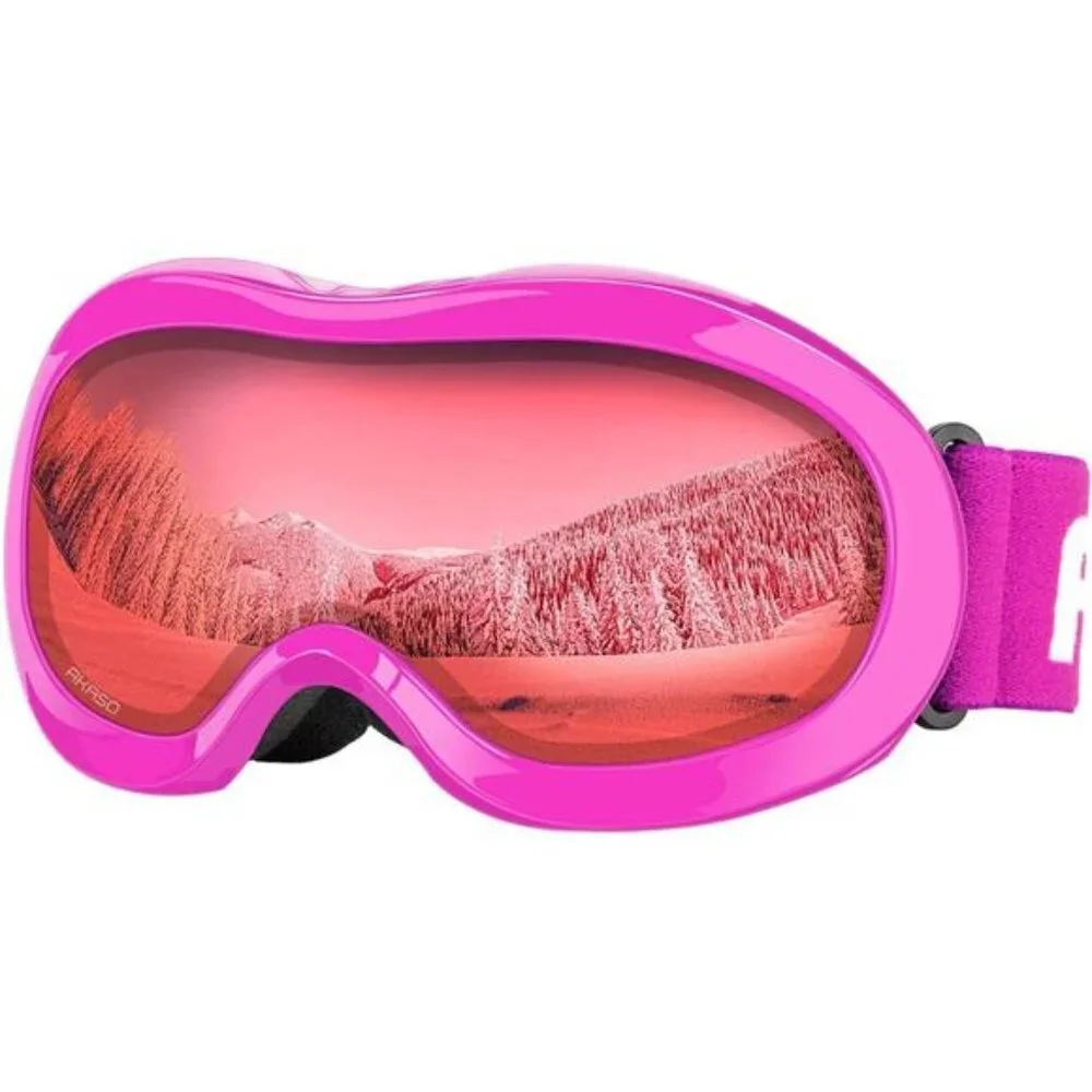 Ski Goggles Anti-Fog, 100% UV Protection Double-Layer Spherical Lenses for Kids